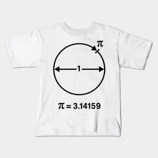 Pi / ∏ / π / Mathematics / Geometry (UK & USA / Black) Kids T-Shirt